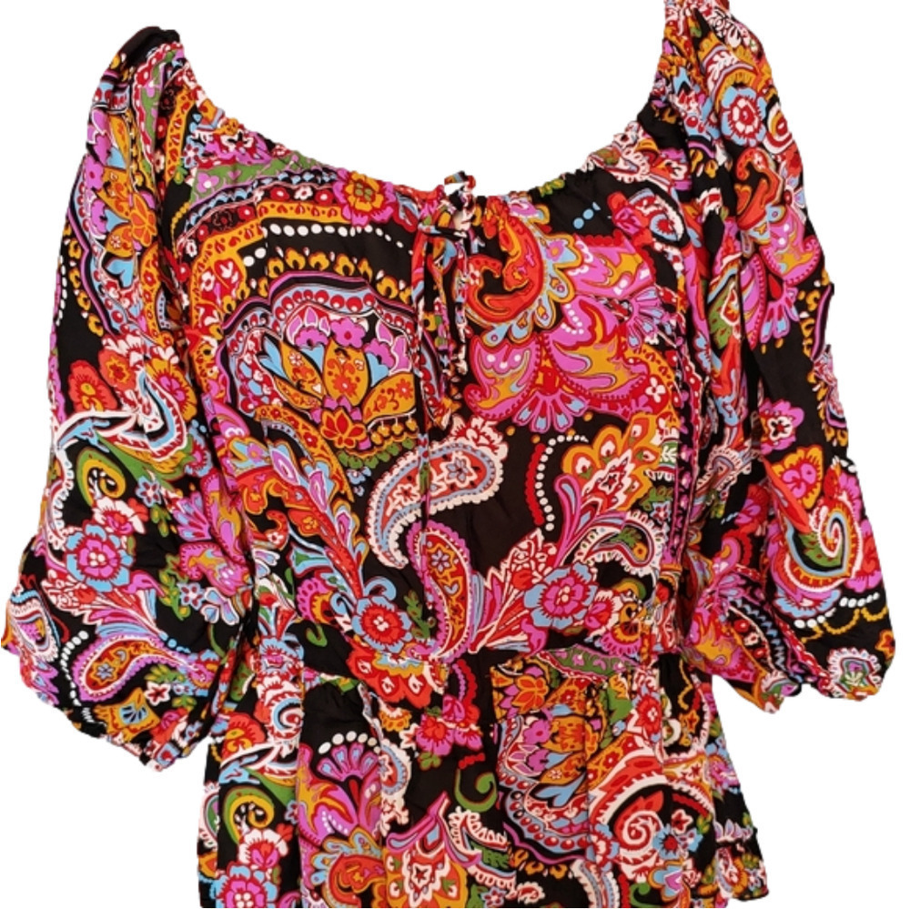 Andrea Behar Boston Proper Floral Paisley Top